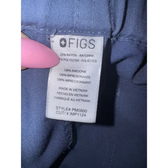 Figs women's blue scrub top and‎ pant set size medium - Picture 5 of 9